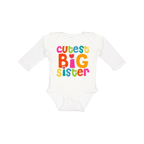 Inktastic Cutest Big Sister Girls Long Sleeve Baby Bodysuit