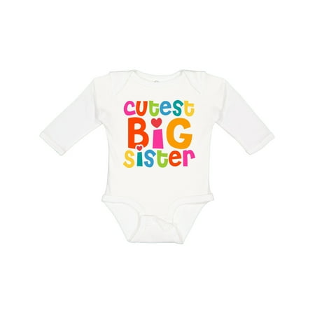 

Inktastic Cutest Big Sister Gift Baby Girl Long Sleeve Bodysuit