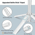 thumbnail image 3 of SWAYVOO 68" Selfie Stick Tripod, Dual Fill Lights & Remote, 360° Rotating, iPhone & Android, Vlogging & Travel, 3 of 7