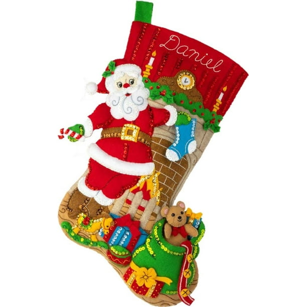 Bucilla Felt Stocking Applique Kit 18 Long Doctor Santa