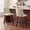 Beige-PU Leather, variant on DRLOVELY Swivel Bar Stool, PU Leather 24.5" Counter Height Chairs with Back, Industrial Metal Footrest for Kitchen Island, Black