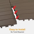 thumbnail image 4 of Ktaxon  Deck Tiles - Waterproof Flooring for Outdoor Porch, Poolside, Balcony, Slip-Resistant ,Coffee PVC, 4 of 11