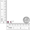 thumbnail image 2 of Gem Stone King 925 Sterling Silver Red Created Ruby on White Enamel Stud Earrings for Women Men (2.00 Cttw, Round 5MM), 2 of 3