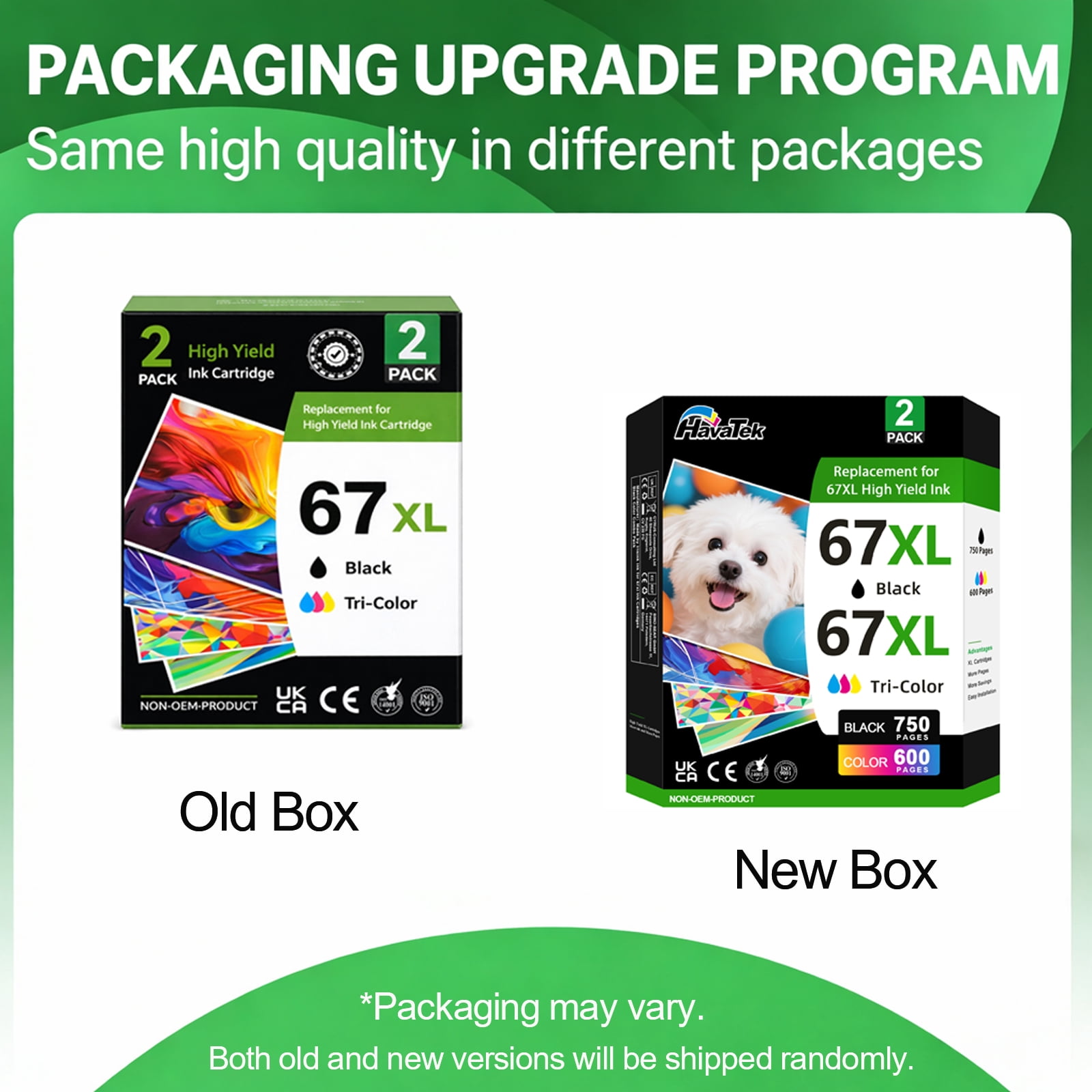 67XL Ink Cartridges Compatible for HP 67 Ink Cartridges bundle for DeskJet 2700e 2700 2855e 2755e 2755 4155e 4255e for Envy 6000 6055e 6400 Printer