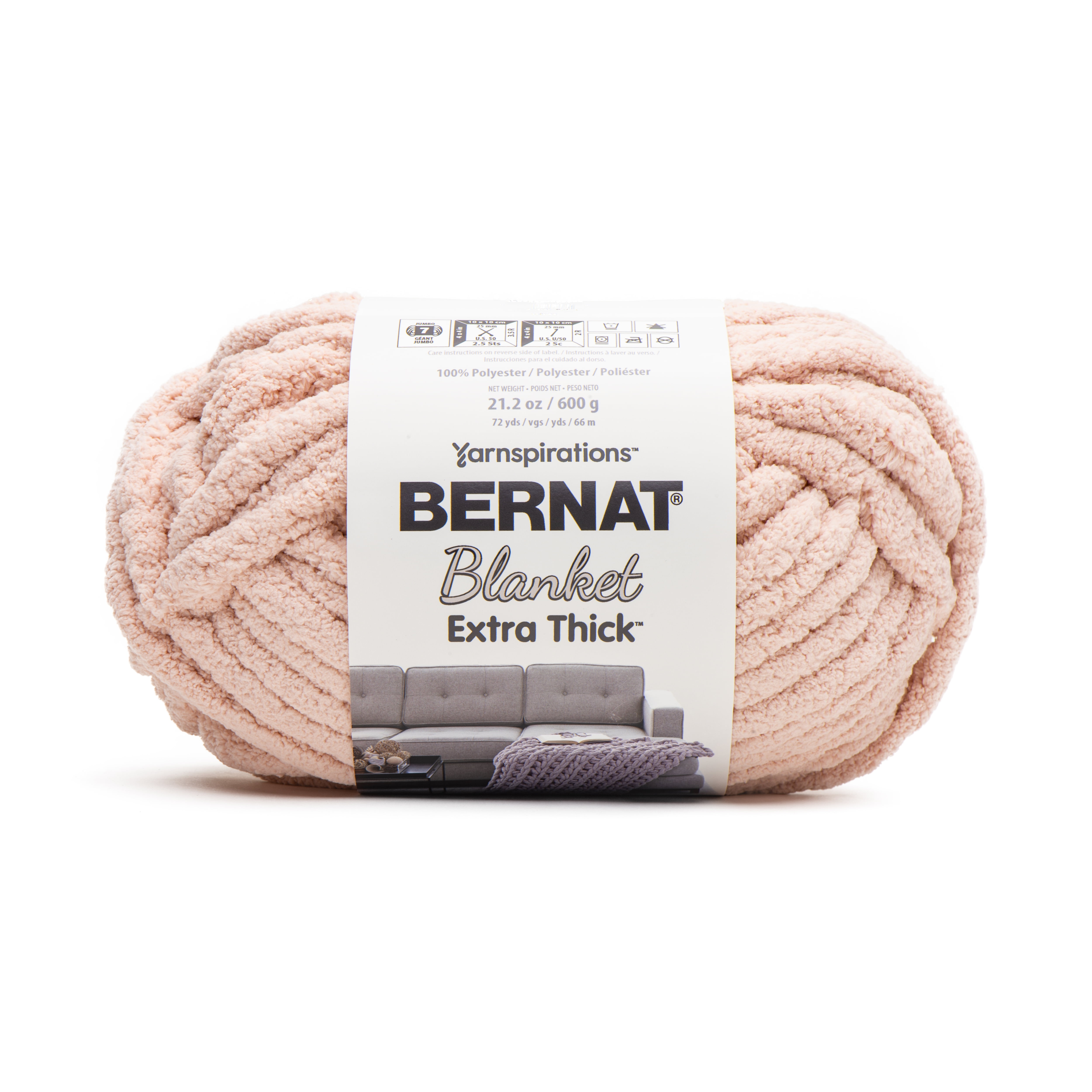 Bernat® Blanket Extra Thick™ 7 Jumbo Polyester Yarn, Pink Dust 21.2oz