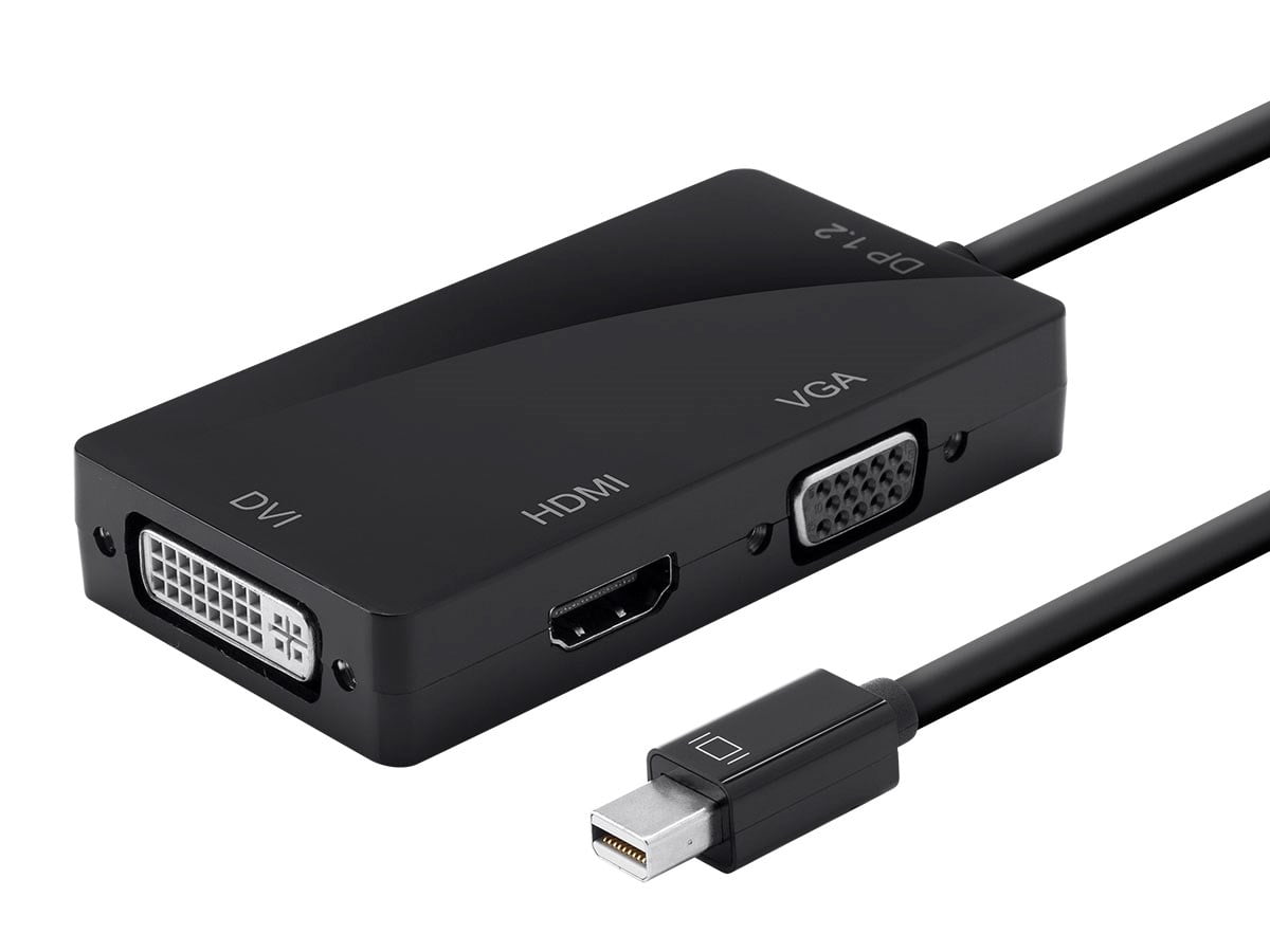 Monoprice Mini DisplayPort 1.2a / Thunderbolt to 4K HDMI, DVI, and VGA