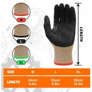 EvridWear ANSI A7 Cut Resistant Gloves, 3 Pairs Touchscreen Cutting Gloves with Sandy Nitrile Coated Firm Grip for Wood Work,Warehouse(Gray,Medium)