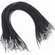 thumbnail image 1 of 100 cordones elásticos de púas negros de 25 cm de largo con extremos metálicos, cierre redondo para barbilla de sombrero., 1 of 9