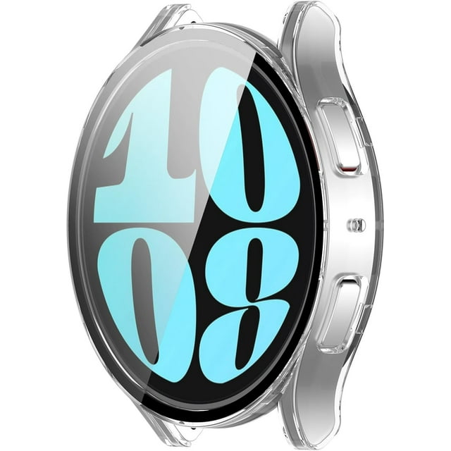 GFDYREE Compatible with Samsung Galaxy Watch 6 40mm / Watch 6 44mm Case, Full Coverage Screen Protector Hard PC Tempered Glass Anti-Scratch Bumper Shell Protective Cover for Galaxy Watch 6 4