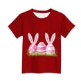 thumbnail image 4 of Amidoa Cute Girls Short Sleeve Graphic Easter Summer Crewneck Tops Pullover Tees, 4 of 5