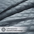 thumbnail image 5 of Moonlight20015 Velvet Quilt Set 3 Piece Geometric Pattern Embossed Bedspread Reversible 350GSM Soft Microfiber Comforter Bluish Grey Full/Queen, 5 of 10