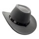 thumbnail image 3 of Sombrero occidental para mujer y hombre, sombrero fedora, ala ancha con correa de cuero, 3 of 5