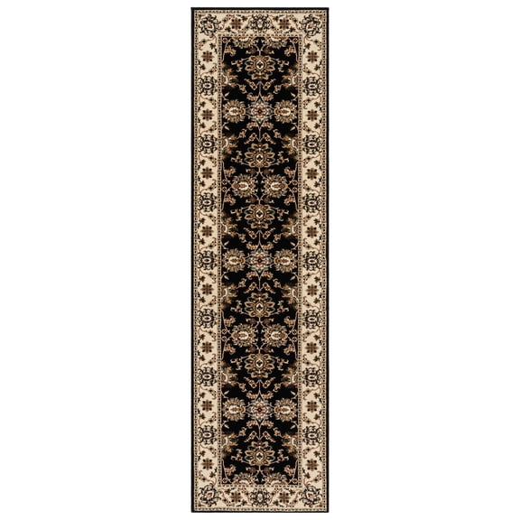 Gertmenian Majestic Moena Traditional Floral Black Indoor Area Rug, 2x8