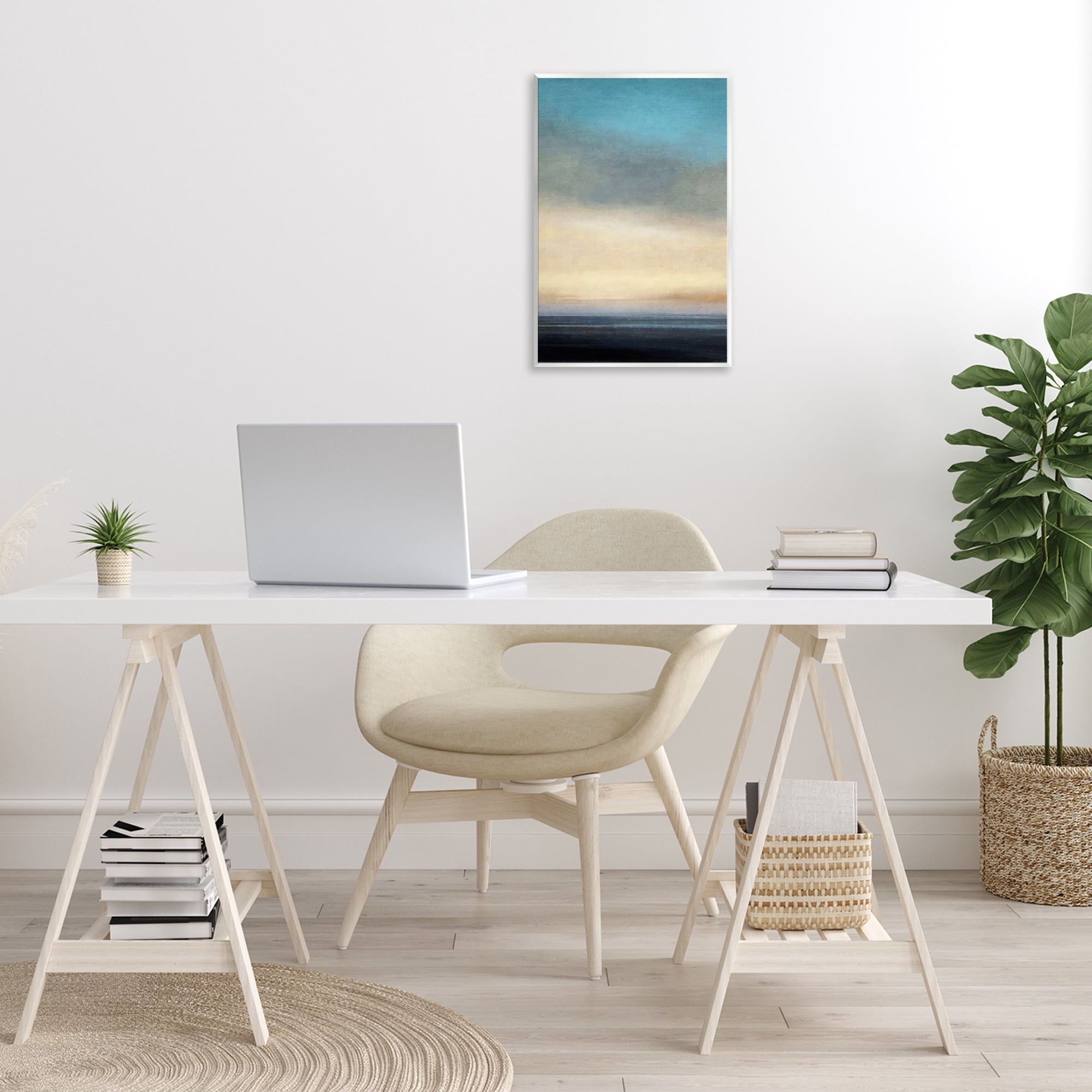 Stupell Industries Stormy Beach Abstraction Coastal Painting Unframed Art Print Wall Art, 13 x 19