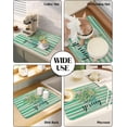 thumbnail image 3 of Hello Spring Dish Drying Mat for Kitchen Counter,Super Absorbent Quick Dry Coffee Bar Mat Pad Diatomaceous Sink Mat Non Slip Dish Drainer Mat 16x24 Watercolor Spring Floral Succulents Green Striped, 3 of 6
