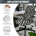 thumbnail image 6 of Renewold Zebra Print Desk Chair Cover Stretch Office Chair Slipcover Dustproof Desk Computer Chair Cover High Back Chair Protective Cover Zebra Stripe Home Decor Easy to Install, S, 6 of 7