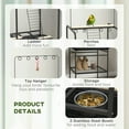 thumbnail image 5 of Yardi Yarda Bird Stand with Wheels, Perches, Stainless Steel Feed Bowls, Pull-Out Tray for Indoor Outdoor Small Parrot, Dark Gray, 5 of 11