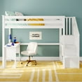 thumbnail image 2 of Classic Twin High Loft (ladder on end) + Desk + Staircase, White, 2 of 14