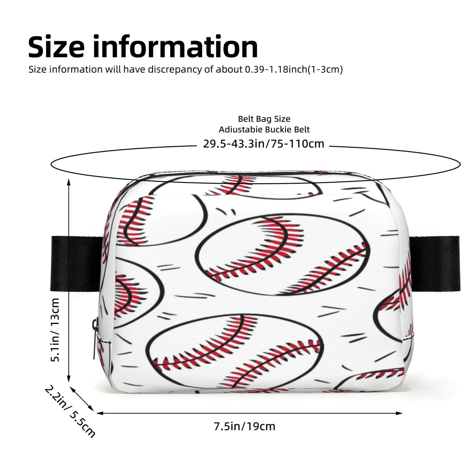 Unisex Square Waist Bag Stylish Backpack For Hiking Running Fitness Workouts Shopping And Travel Baseball Theme Sporty Dynamic Style (2)