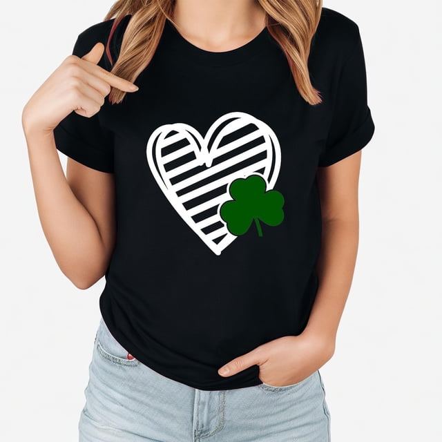 LSLJS T-shirt Imprimé pour la Saint-Patrick avec Col Rond et Manches Courtes, Cadeaux pour Femmes
