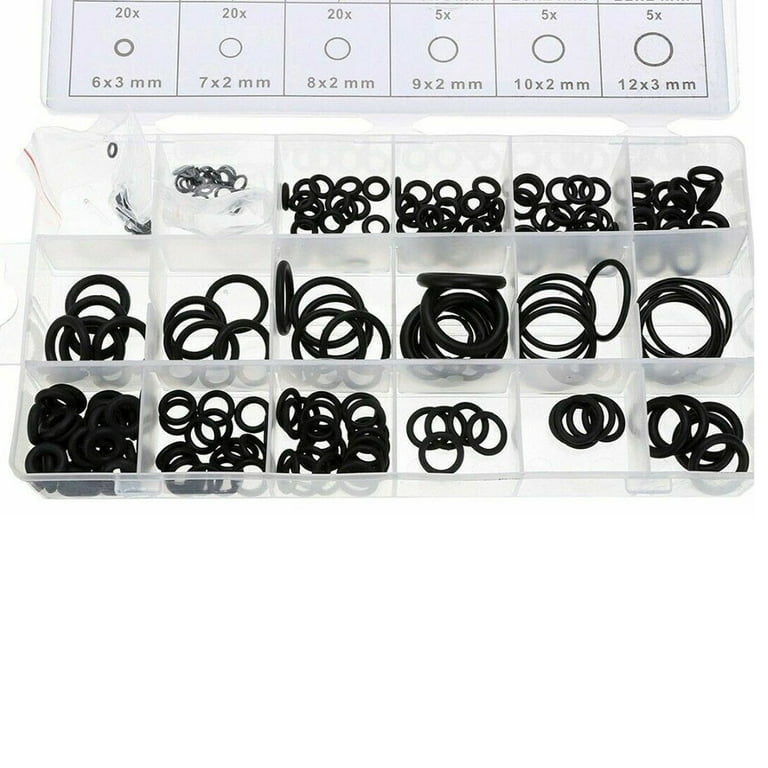 XBVV 1200 Pcs 24 Size Rubber O-Ring Assortment Kit with 4pcs Hook