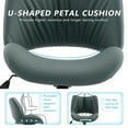 thumbnail image 4 of YOUNIKE Ergonomic Office Chair, Armless Home Chair, Swivel Desk Chair, Curved Back Vanity Chair with Leather Padded Seat, Height Adjustable, Grayish Green, 4 of 8