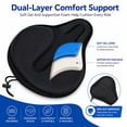 thumbnail image 2 of Gel Bike Seat Cushion Cover - Extra Soft & Breathable Exercise Bicycle Seat Pad with Wide Foam Padding for Men & Women - Fits Cruiser, Stationary & Road Bikes, 2 of 7