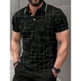 thumbnail image 1 of POLO à Manches Courtes Imprimé 3D, Boutons pour Hommes, T-Shirt à Manches Courtes pour Printemps et Été, 1 of 3