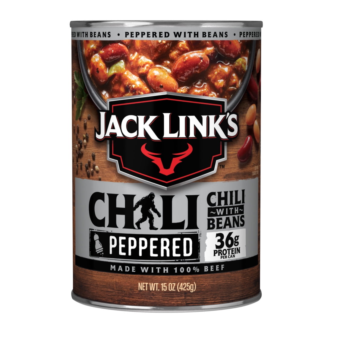 (3 pack) Jack Link's Peppered Chili with Beans, 15 ounce, 36 grams of Protein