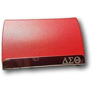 Delta Sigma Theta New Greek Laser Engraved Business Card Holder With Red Leather