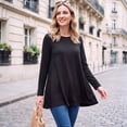 thumbnail image 4 of Womens Lace Tops Dressy Casual Long Sleeve Shirts Flowy Tunic Top Wrinkle Free Blouses for Leggings, 4 of 9