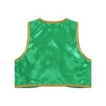 thumbnail image 4 of Yruioon Boys Halloween Cosplay Vest Kids Fancy Dress Up Costumes Open Front Golden Trim Waistcoat Green 16, 4 of 5