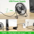 thumbnail image 5 of Ventilador silencioso USB potente Mini ventilador USB portátil de 6 pulgadas metal giratorio 360° negro, 5 of 5