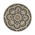 thumbnail image 3 of Ox Bay Ella 6' Round Black Floral Medallion Indoor Area Rug, 3 of 13