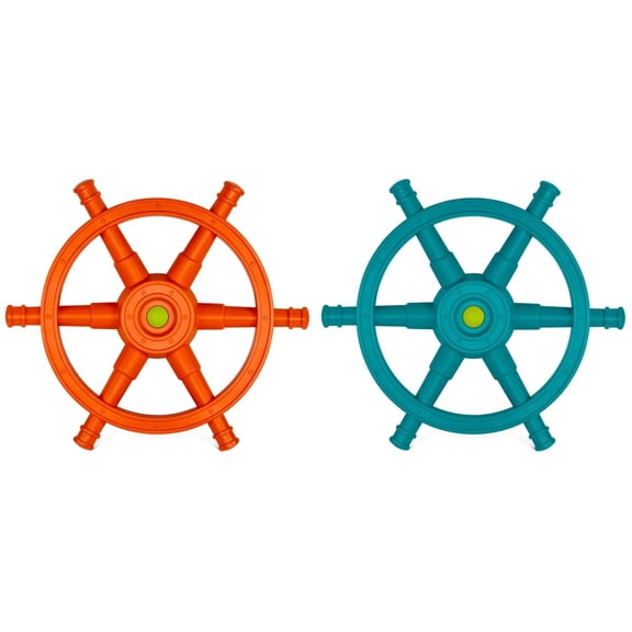 Jensen Swing Products WHEELG 24 in. Nautical Playground Boat Steering Wheel, Orange & Green
