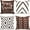 Brown-geometric, variant on Decorative Throw Pillow Covers Set of 4 Brown Pillow Covers 16x16 inch Throw Pillow Cases Linen Square Pillow Case,Farmhouse Outdoor Modern Geometric Pillow Covers for Couch Sofa Living Room