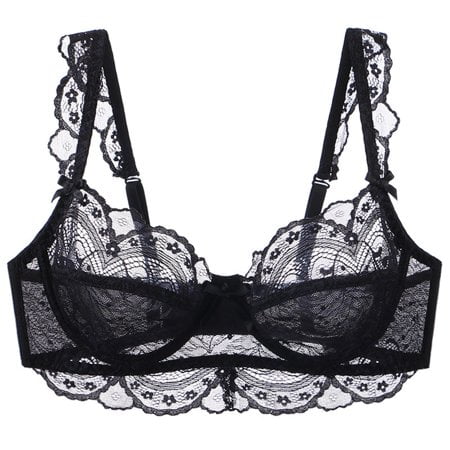 

Womens Lace Sheer Bras Wireless Full Coverage Bralette Push Up Brassiere