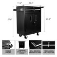thumbnail image 4 of Storage Cabinet Tool Cart with 1 Drawer and Lockable Door, Four Wheels, Black Color, EVA Cushion,Industrial Service Utility Tool Cart for Mechanics, Garage, Workshop, 4 of 13