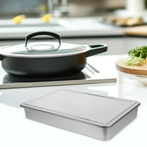 WEUVEB Stainless Steel Rectangular Baking Pan with Lid for Even Heat Distribution, Perfect for Cakes, Casseroles, and Roasting