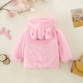 thumbnail image 7 of Huowey Kids Boys Girls Coat Cute Hoodie Long Sleeve Jacket Zip Up Wool Fuzzy Winter Warm Sweatshirt Coat With Pocket Sweatshirts,Pink,2-3 Years, 7 of 7