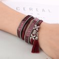 thumbnail image 2 of Colgante de borla de moda de cuero PU con hebilla multicolor, pulsera, joyería (rojo), 2 of 3