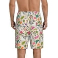 thumbnail image 3 of Kdxio Bunny Floral Print Mens Sleep Shorts Bottoms Soft Comfy Pajama Wear Pants with Drawstring Pockets, 3 of 7