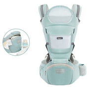 Ergonomic Baby Carrier with Hip Seat Soft, Breathable Baby Carriers Baby Kangaroo Baby Carrier All Positions Front and Back for Infants to Toddlers, Blue