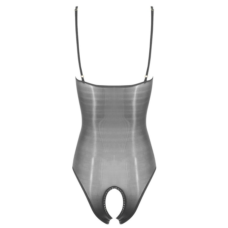 YONGHS Women's One Piece Sleeveless Leotard Mesh Sheer See