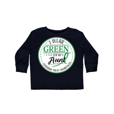 

Inktastic I Wear Green for my Aunt- Cerebral Palsy awareness Gift Toddler Boy or Toddler Girl Long Sleeve T-Shirt