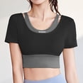 thumbnail image 3 of Mittory Women's Workout Tops with Built in Bra Quick Dry Short Sleeve Athletic Crop Shirts Yoga Outfits, 3 of 5