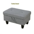 thumbnail image 3 of Aukfa 29" Storage Ottoman Bench with Lift Top for Home Office, Linen, Gray, 3 of 7
