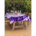 thumbnail image 3 of Outdoor Tablecloths with Umbrella Hole & Zipper, Purple Ombre Rectangle Tablecloth 52x70 Inch, Modern Abstract Tie Dye Painting Art Waterproof Table Cloth, Patio/Pool/Picnic Table Covers, 3 of 8