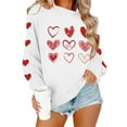 thumbnail image 6 of Fnooota Women Valentine's Day Sweatshirts, Crew Neck Pullover Graphic Casual Long Sleeve Tops White Size S-2XL, 6 of 7