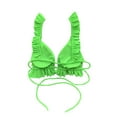 thumbnail image 6 of Wycnly Sexy Swimsuits for Women Bikini Sets Ruffle Strappy 2 Pieces Swimsuits Split Bathing Suits Sleeveless V-Neck Solid Swimwears Green S Clothes, 6 of 7